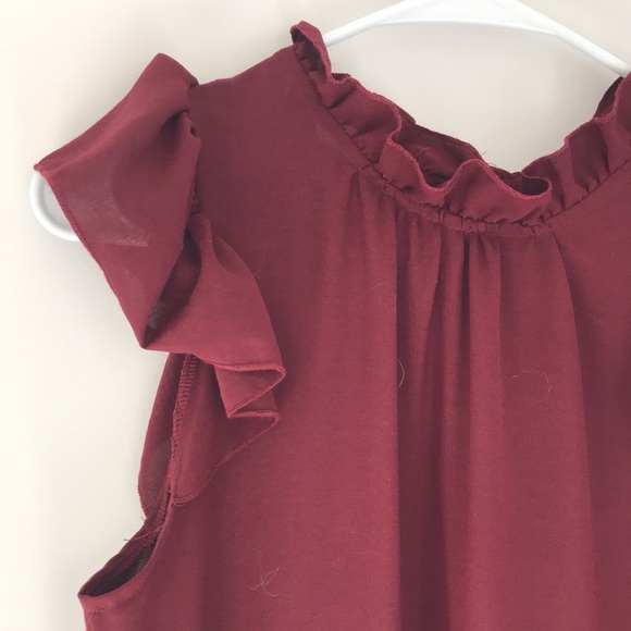 Maroon Ruffle Dress - Picture 2 of 4